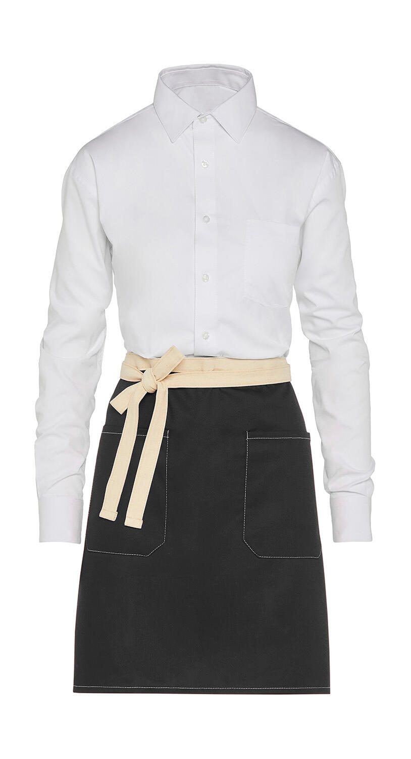 SG Accessories - Bistro Santorini - Contrasted Bistro Apron with Pocket JG17P-Bistro bedrucken
