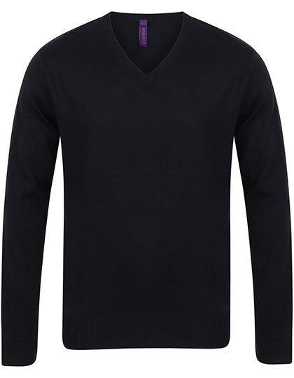 Henbury Men's 12gg V-Neck Jumper bedrucken