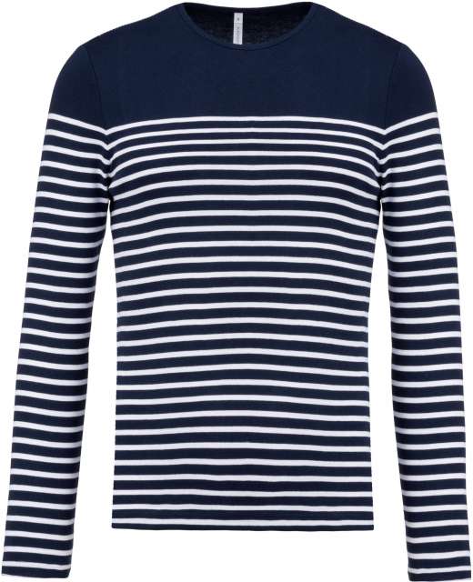 Kariban Men’s Long-Sleeved Breton Stripe Top bedrucken
