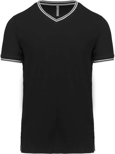 Kariban Men's Piqué Knit V-Neck T-Shirt bedrucken