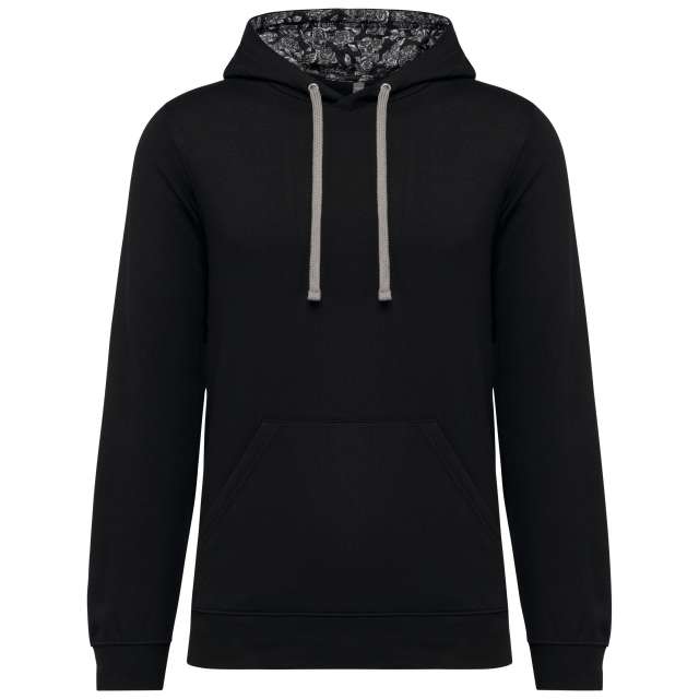 Kariban Unisex Contrast Patterned Hooded Sweatshirt bedrucken
