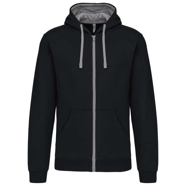 Kariban Men's Contrast Hooded Full Zip Sweatshirt bedrucken