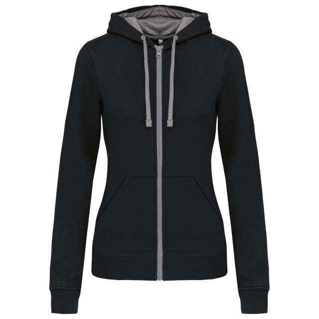 Kariban Ladies’ Contrast Hooded Full Zip Sweatshirt bedrucken