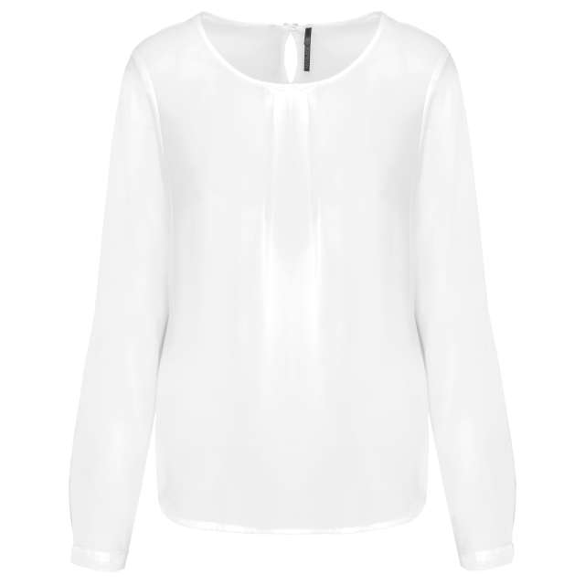 Kariban Ladies' Long-Sleeved Crepe Blouse bedrucken