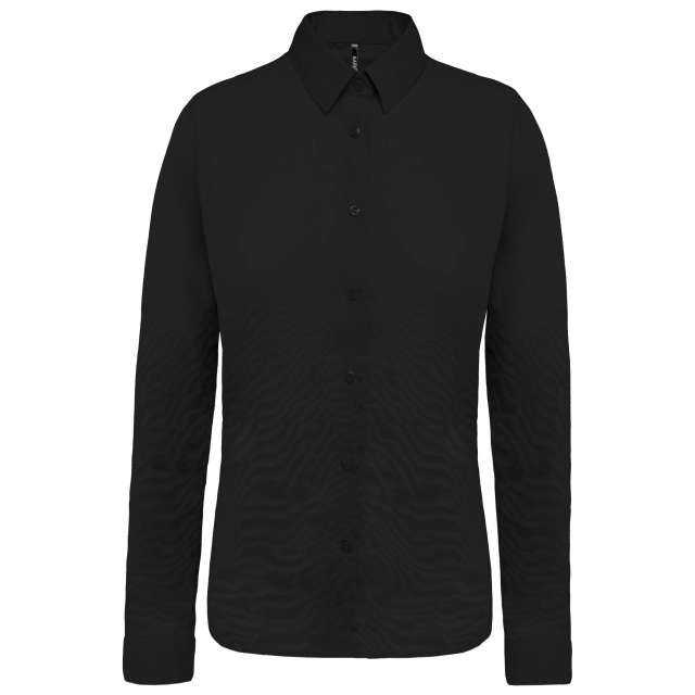 Kariban Ladies’ Long-Sleeved Cotton Poplin Shirt bedrucken