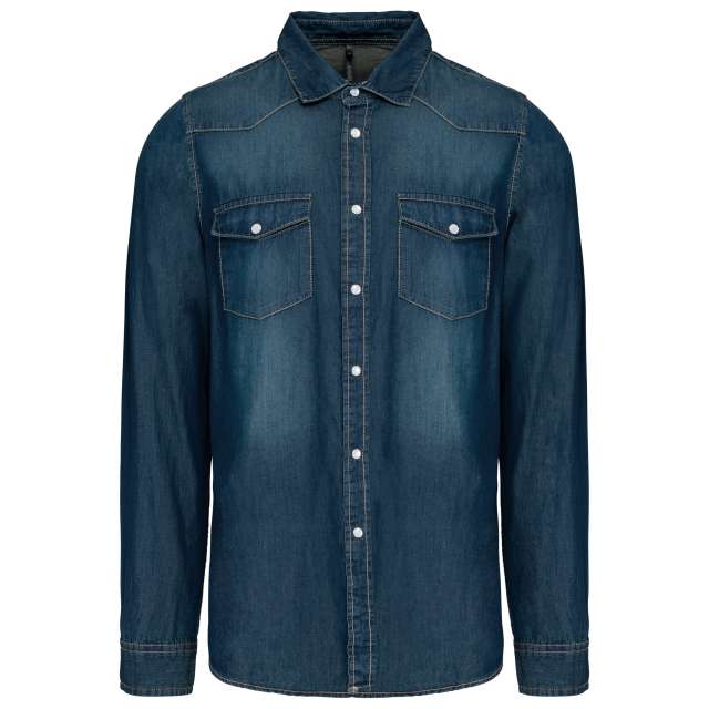 Kariban Men's Long-Sleeved Denim Shirt bedrucken
