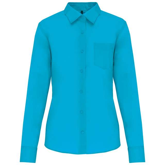 Kariban Jessica - Ladies' Long-Sleeved Shirt in Bright Turquoise