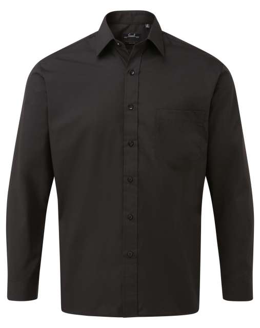 Premier Men's Long Sleeve Poplin Shirt bedrucken