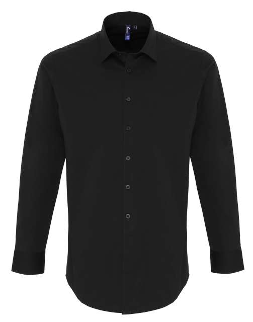 Premier Men's Stretch-Fit Cotton Poplin Long Sleeve Shirt bedrucken