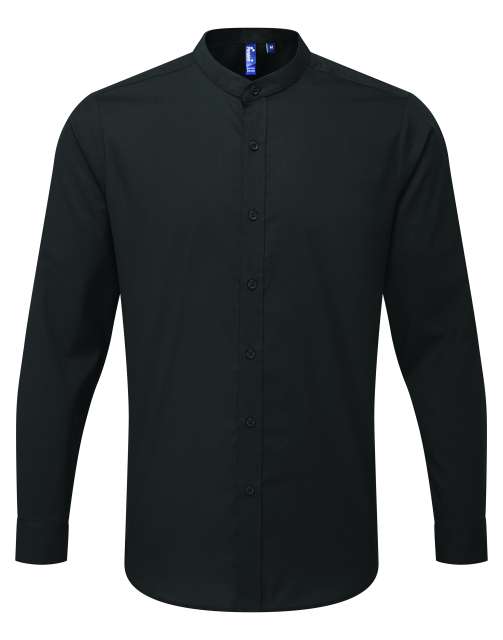 Premier Banded Collar 'grandad' Long Sleeve Shirt bedrucken