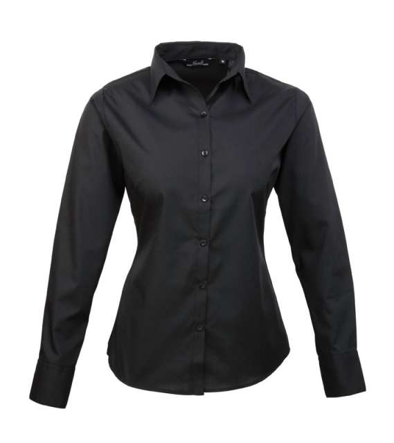 Premier Women's Long Sleeve Poplin Blouse bedrucken