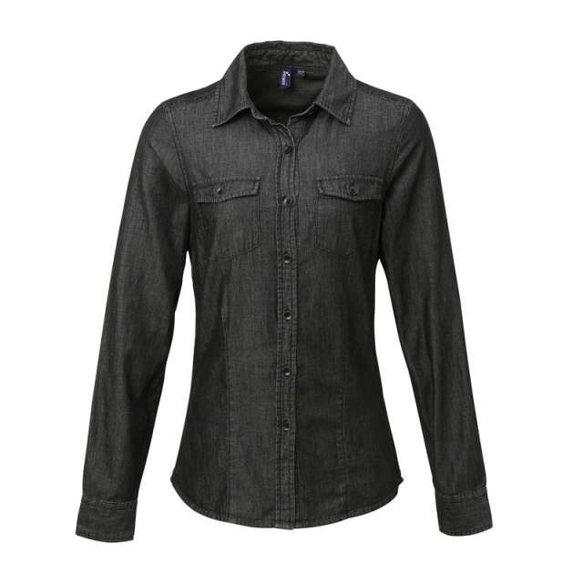 Premier Women's Jeans Stitch Denim Shirt bedrucken