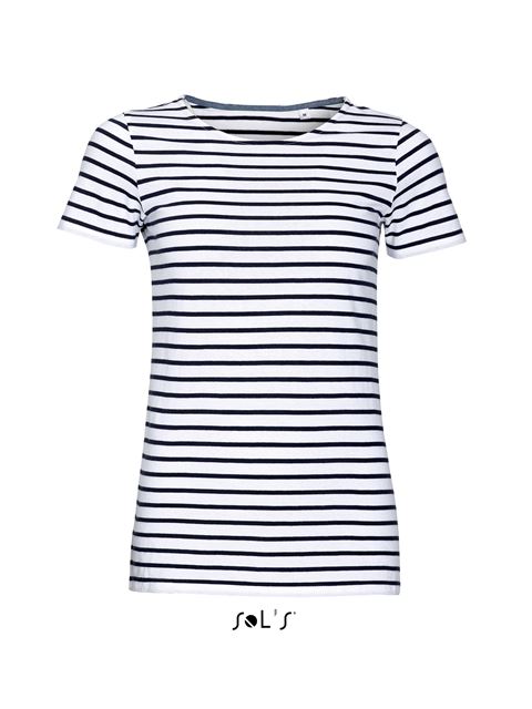 SOL'S Sol's Miles Women - Round Neck Striped T-Shirt bedrucken