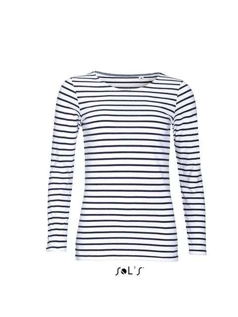 SOL'S Sol's Marine Women - Long Sleeve Striped T-Shirt bedrucken
