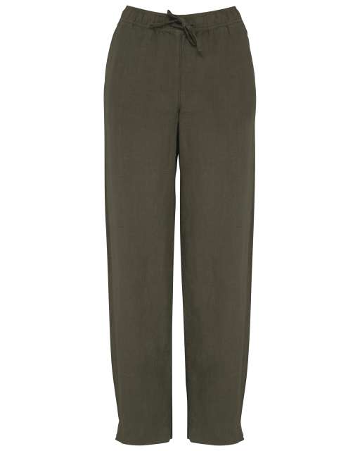 Spasso Eco-Friendly Ladies' Linen Washed Effect Trousers bedrucken