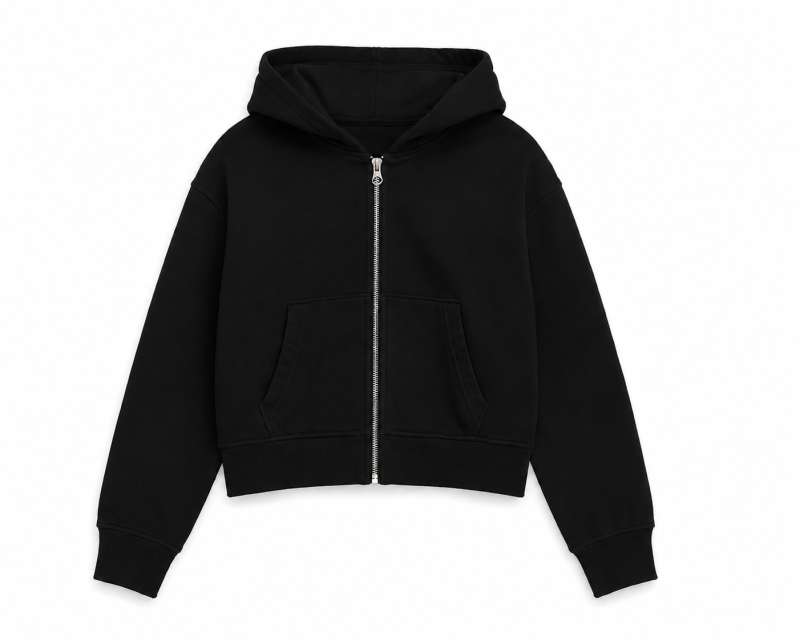 True Blanks Womens Crop Zip Hoodie bedrucken