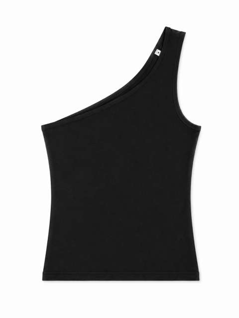 True Blanks Womens Fitted One Shoulder Top bedrucken