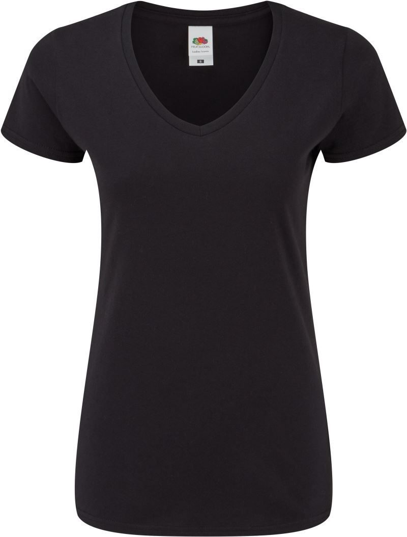 Fruit of the Loom Damen V-Ausschnitt T-Shirt Lady-Fit Iconic 150 V-Neck T bedrucken