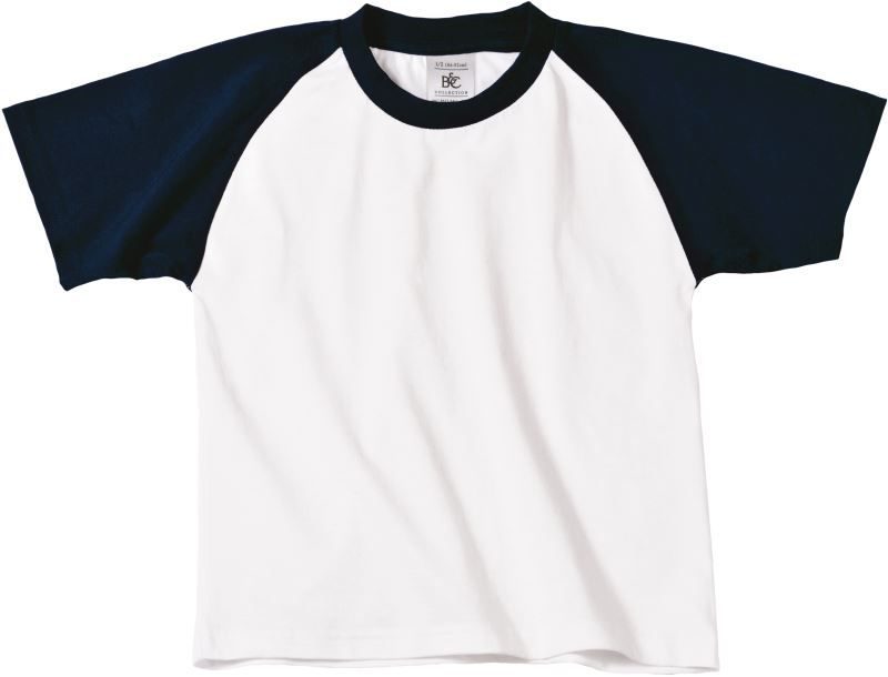 B&C Kinder Raglan Kontrast T-Shirt Base-Ball /kids bedrucken