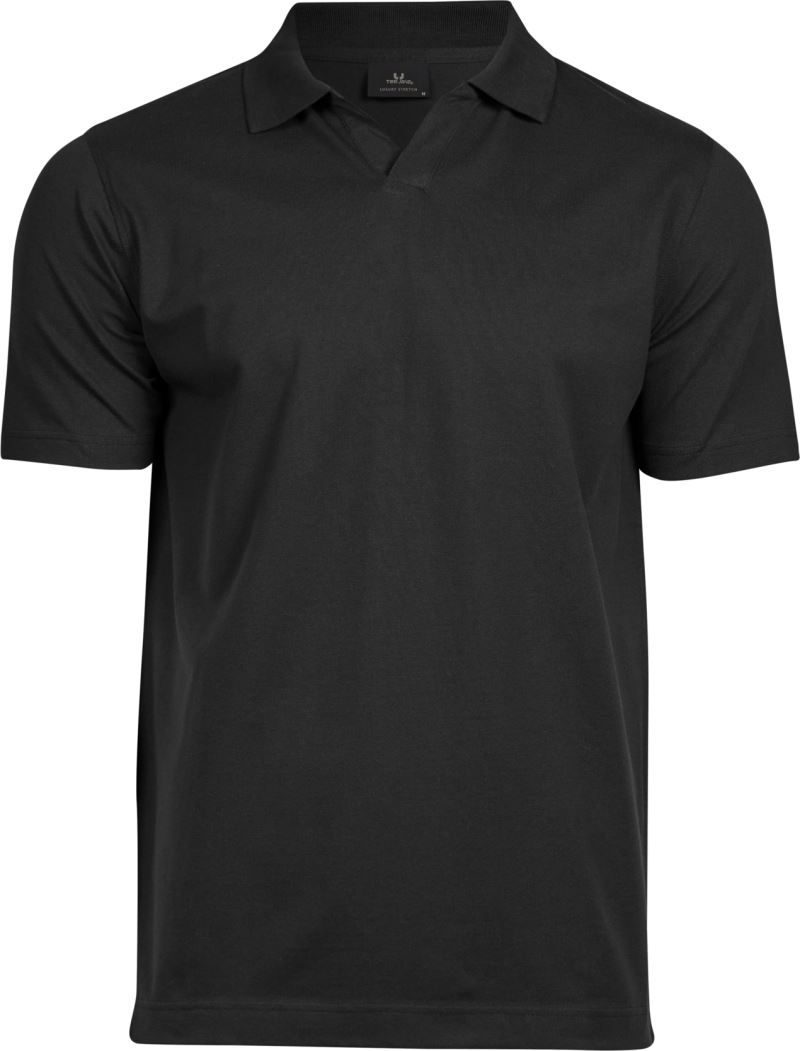 Tee Jays Schweres Herren Luxus V-Neck Stretch Piqué Polo TJ 1404 bedrucken