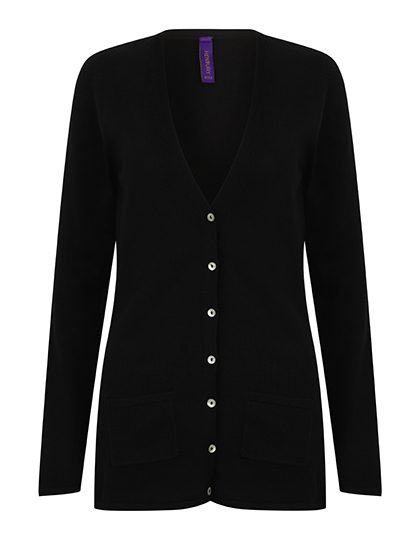 Henbury Ladies´ Lightweight V-Neck Cardigan H723 bedrucken