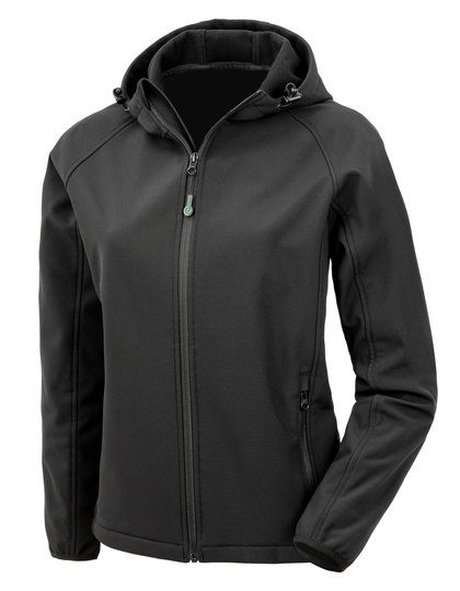 Result Recycled Women´s Recycled 3-Layer Printable Hooded Softshell Jacket R911F bedrucken