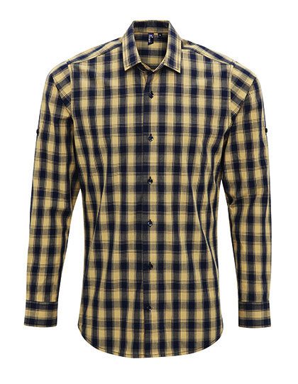 Premier Workwear Men´s Mulligan Check Cotton Long Sleeve Shirt PR250 bedrucken