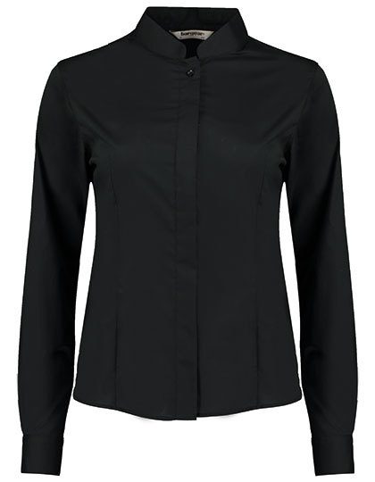 Kustom Kit Women´s Tailored Fit Shirt Mandarin Collar Long Sleeve KK740 bedrucken