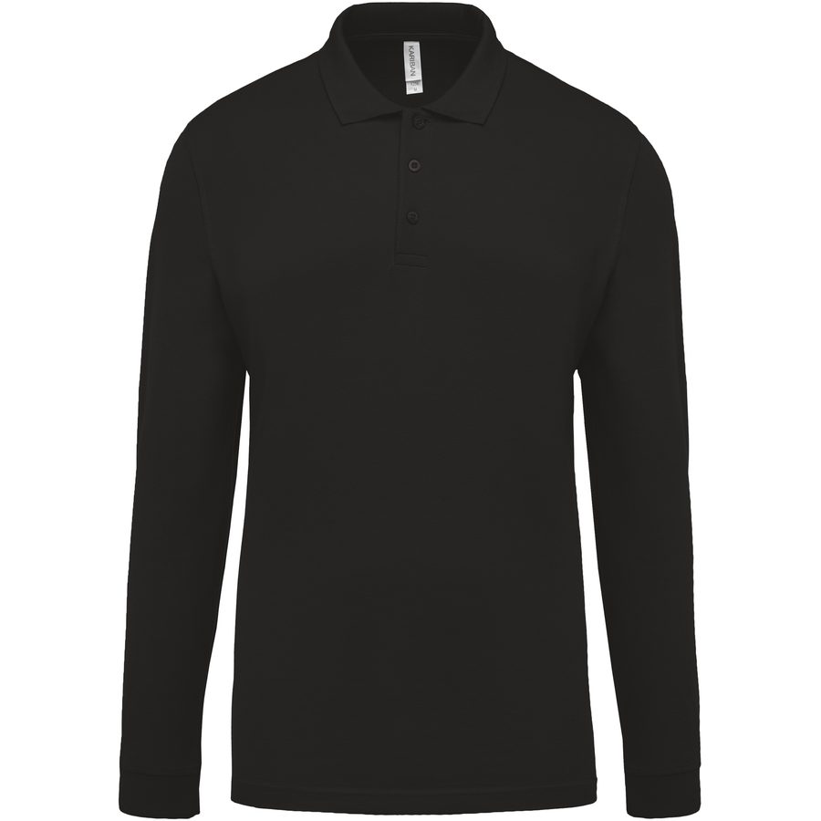 Kariban Herren Langarm-Polohemd. Baumwollpiqué K256 bedrucken