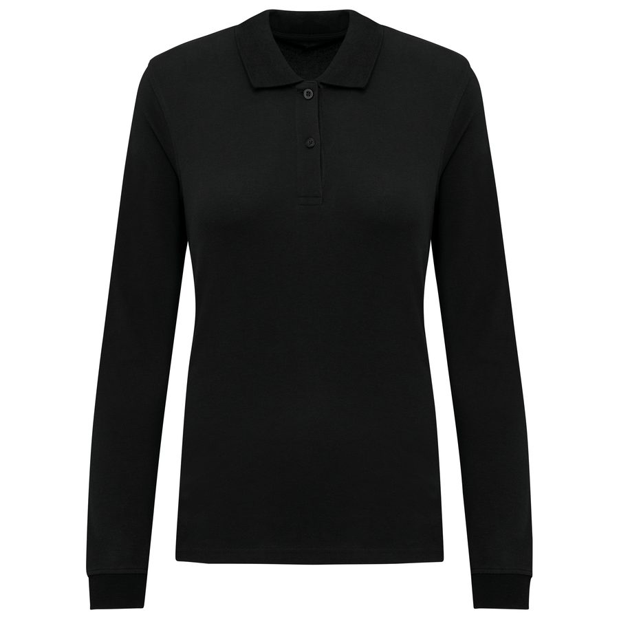 Kariban Damen Piqué-Polohemd lange Ärmel Bio180 K2028 bedrucken