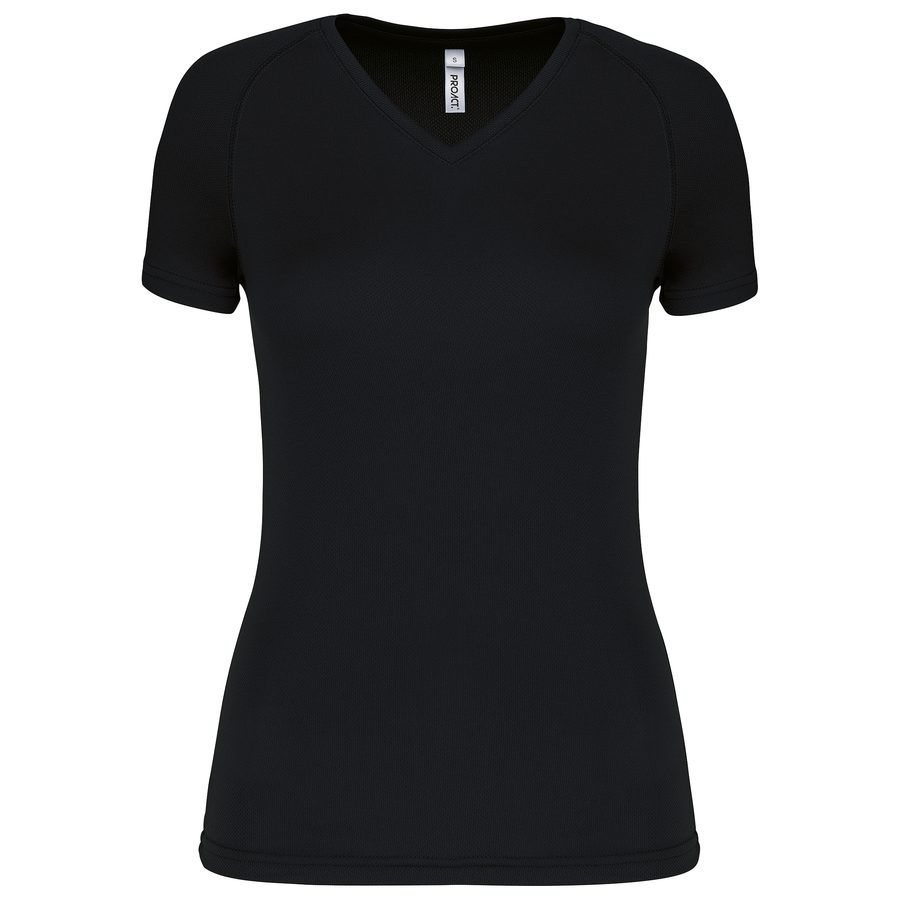 Proact Damen Kurzarm-Sportshirt mit V-Ausschnitt PA477 bedrucken