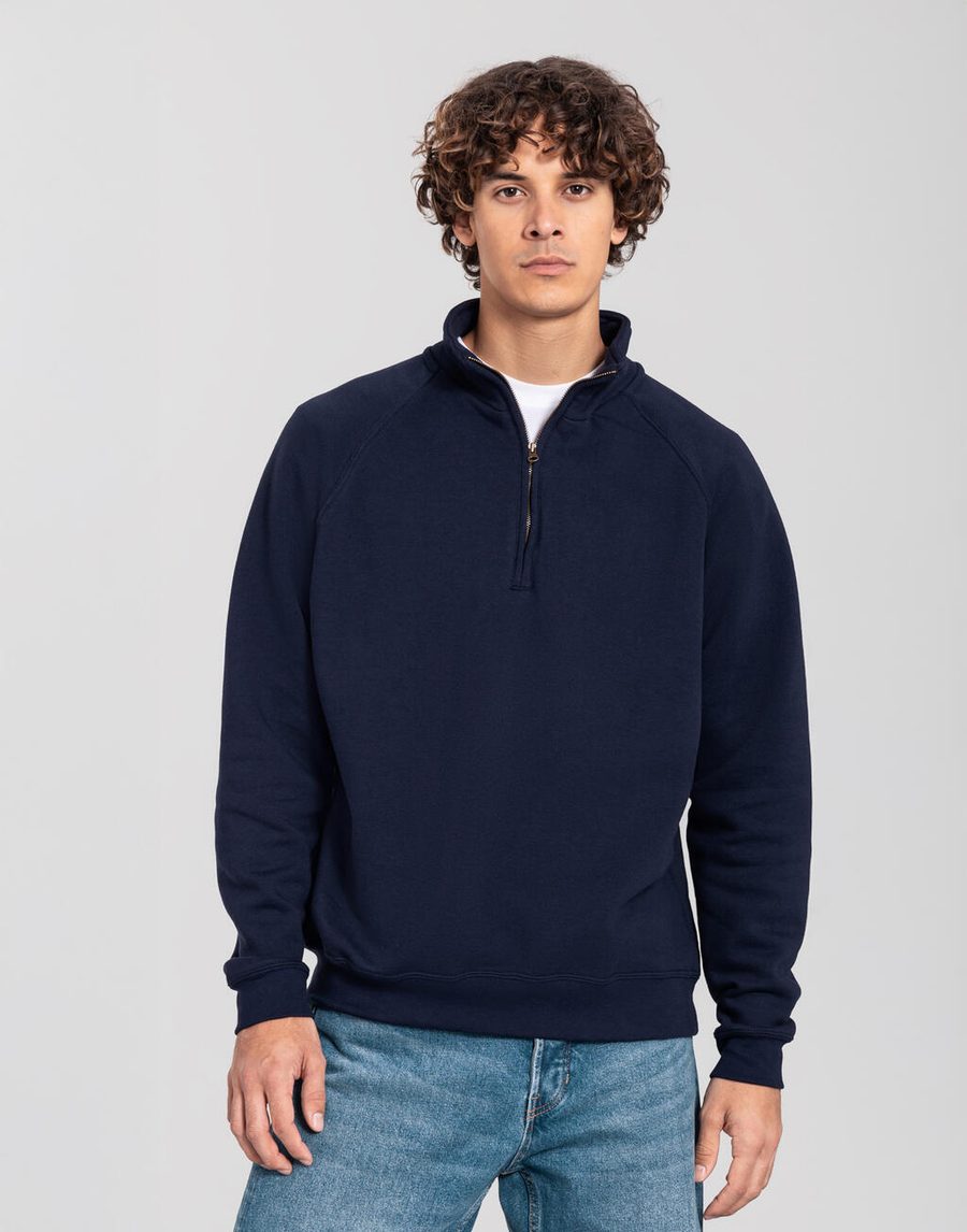 Fruit of the Loom Iconic Premium Herren-Sweatshirt mit Reißverschluss-Stehkragen 0-622-880 bedrucken