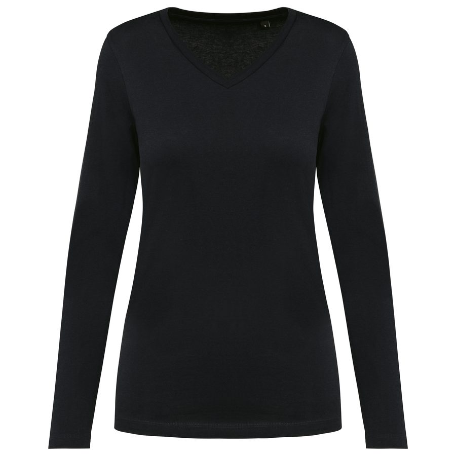 Kariban Premium Supima® Damen-T-Shirt mit V-Ausschnitt und langen Ärmeln PK307 bedrucken