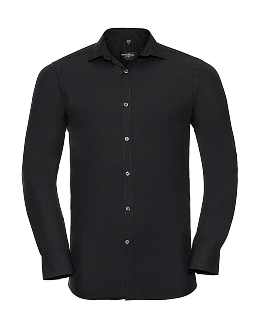 Russell Athletic Collection Men's Long Sleeve Fitted Ultimate Stretch Shirt 0R960M0 bedrucken