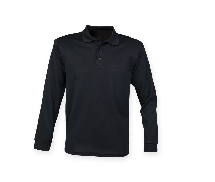 Henbury Coolplus Long Sleeved Polo Shirt H478 bedrucken