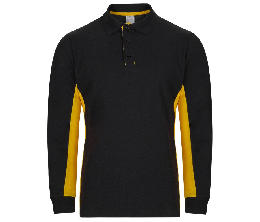 Velilla Two-Tone Long-Sleeve Polo Shirt 105514 bedrucken