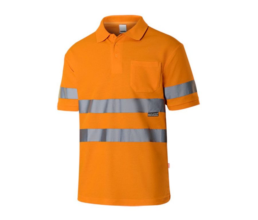 Velilla High Visibility Ss Polo Shirt 305512 bedrucken